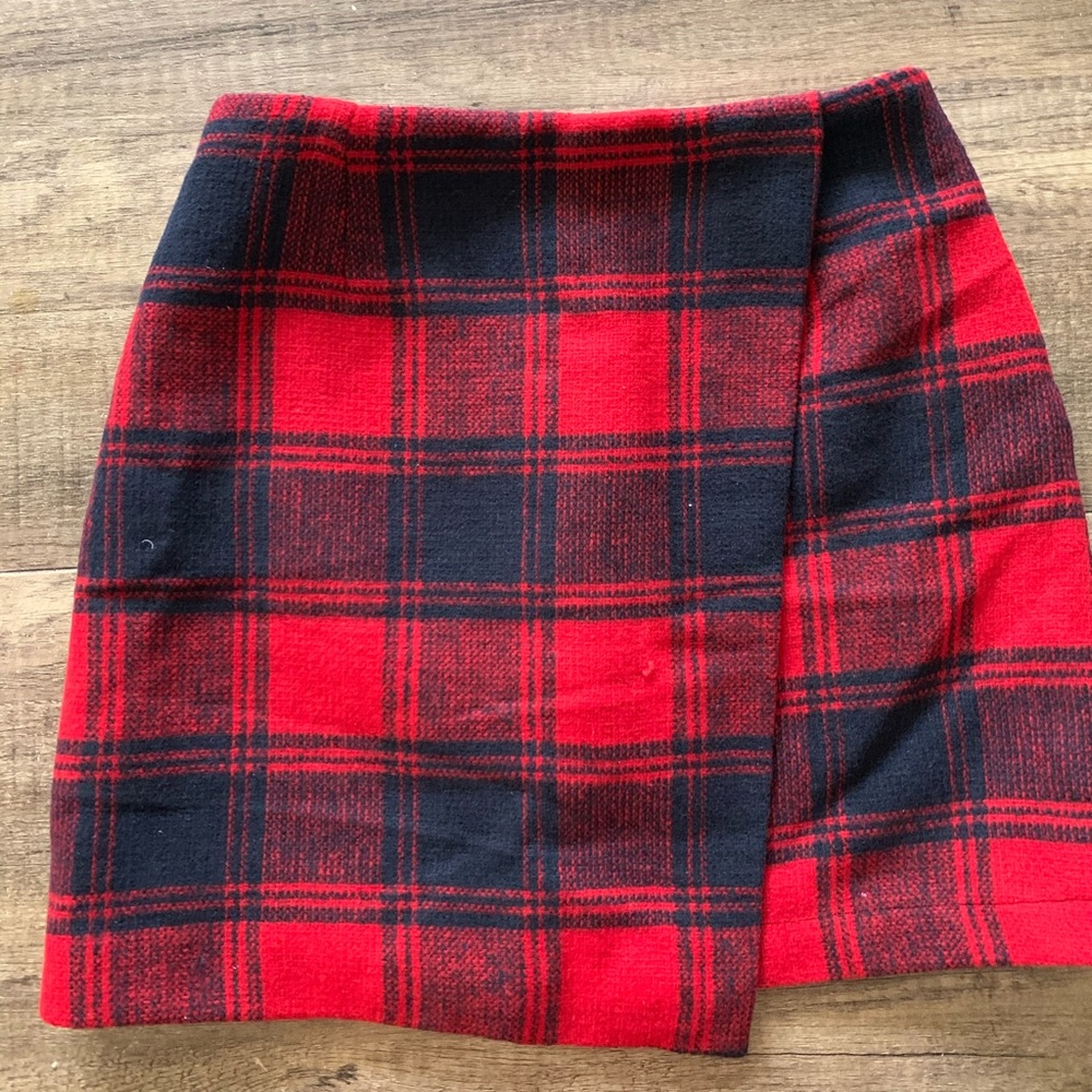 Never worn plaid wrap skirt
